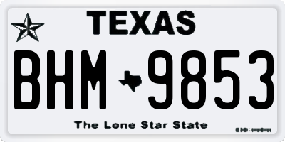 TX license plate BHM9853