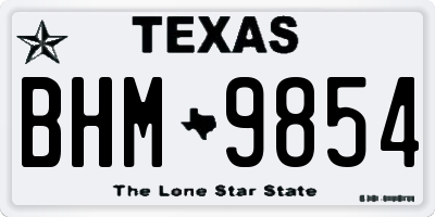 TX license plate BHM9854