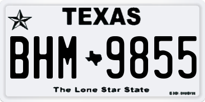 TX license plate BHM9855
