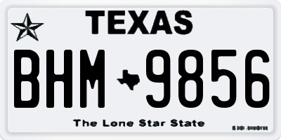 TX license plate BHM9856