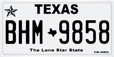 TX license plate BHM9858