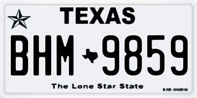 TX license plate BHM9859