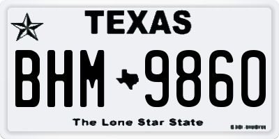 TX license plate BHM9860