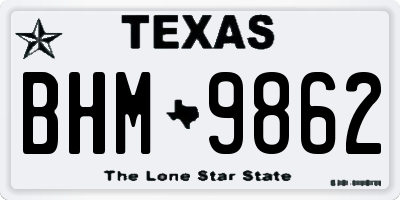TX license plate BHM9862