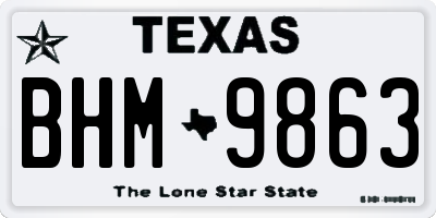 TX license plate BHM9863