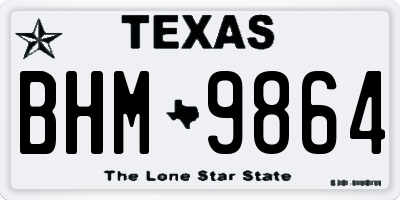 TX license plate BHM9864