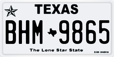 TX license plate BHM9865