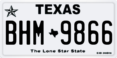 TX license plate BHM9866
