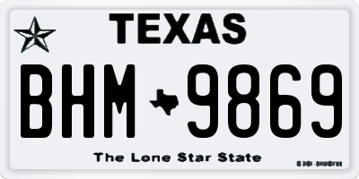 TX license plate BHM9869