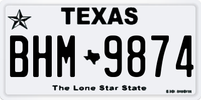 TX license plate BHM9874