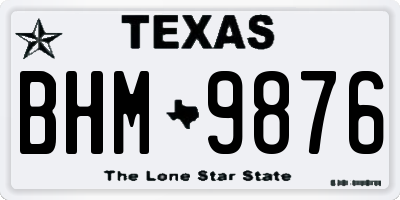 TX license plate BHM9876