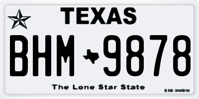 TX license plate BHM9878