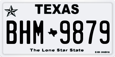 TX license plate BHM9879
