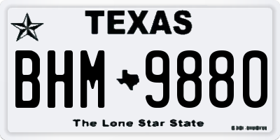 TX license plate BHM9880