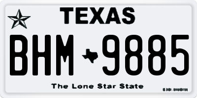TX license plate BHM9885