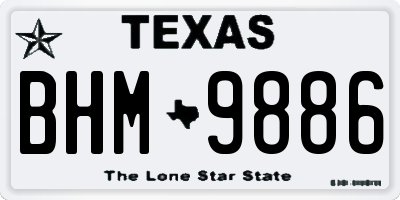 TX license plate BHM9886