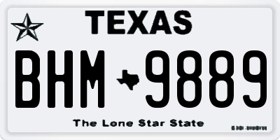 TX license plate BHM9889