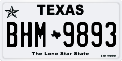TX license plate BHM9893