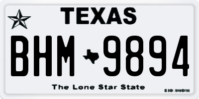 TX license plate BHM9894