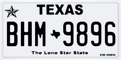 TX license plate BHM9896