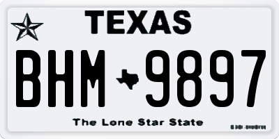 TX license plate BHM9897