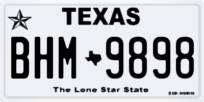 TX license plate BHM9898