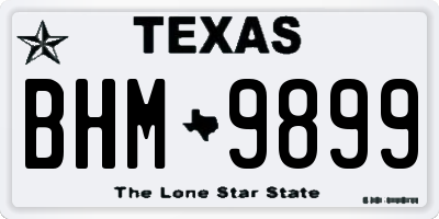 TX license plate BHM9899