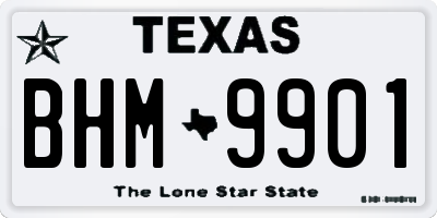 TX license plate BHM9901