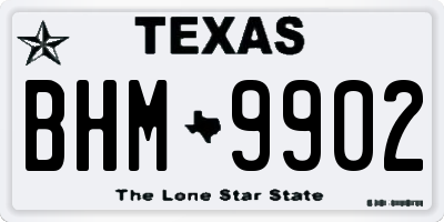 TX license plate BHM9902