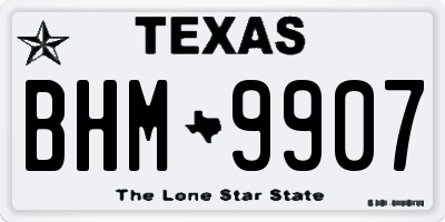 TX license plate BHM9907