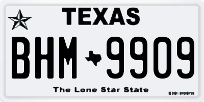 TX license plate BHM9909