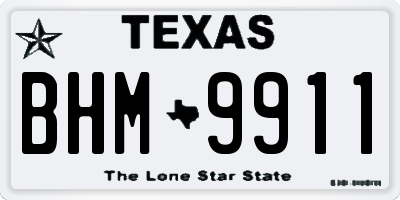 TX license plate BHM9911