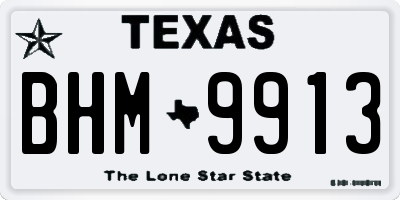 TX license plate BHM9913