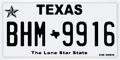 TX license plate BHM9916
