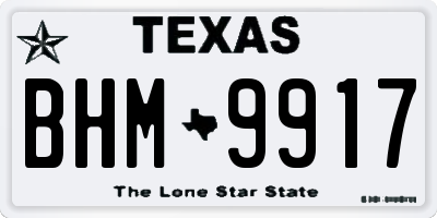TX license plate BHM9917