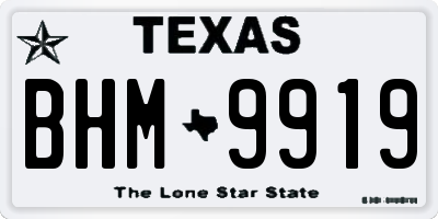 TX license plate BHM9919