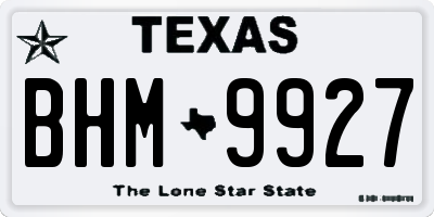 TX license plate BHM9927