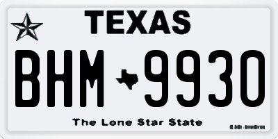 TX license plate BHM9930