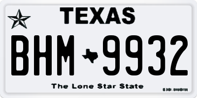 TX license plate BHM9932