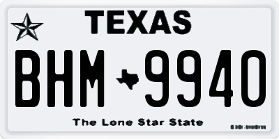 TX license plate BHM9940