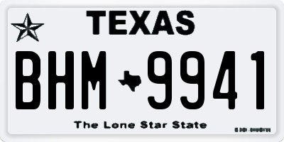 TX license plate BHM9941