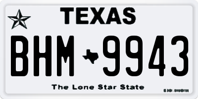 TX license plate BHM9943