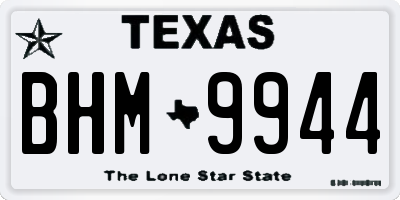 TX license plate BHM9944