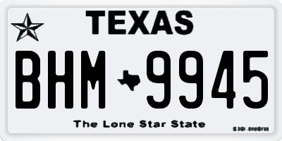 TX license plate BHM9945