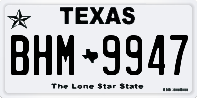TX license plate BHM9947