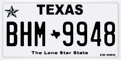 TX license plate BHM9948