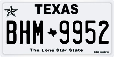 TX license plate BHM9952