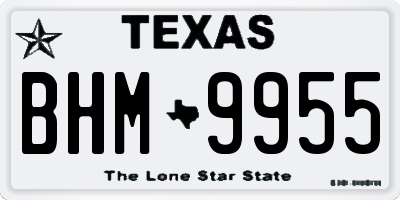 TX license plate BHM9955