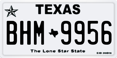 TX license plate BHM9956