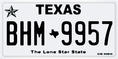 TX license plate BHM9957